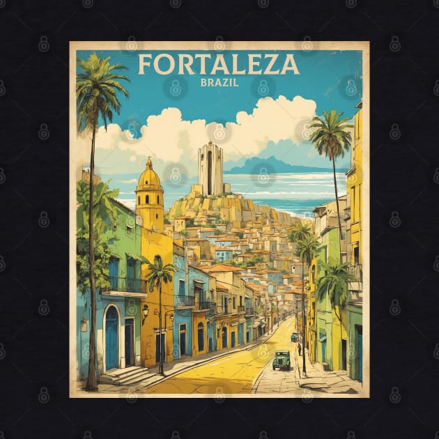 Fortaleza Ceara Brazil Vintage Tourism Travel Poster by TravelersGems